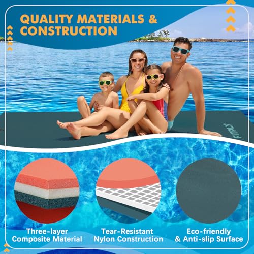 11.5 Ft Floating Mat, 3-Layer XPE Foam Pad D618285