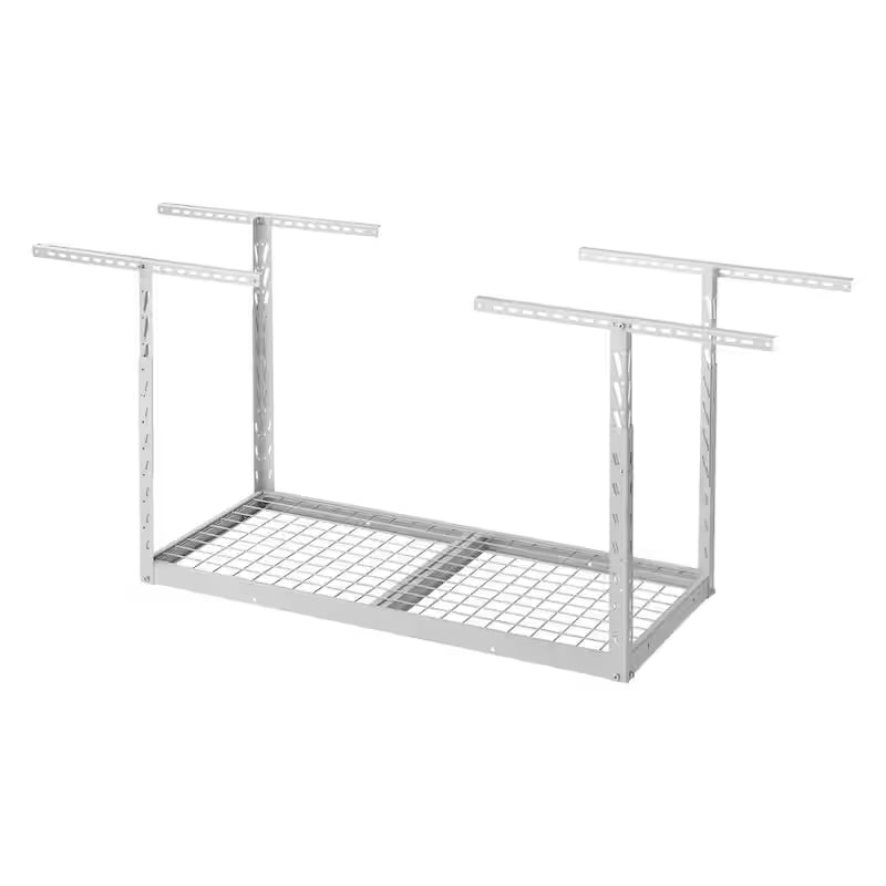 Hammered White Adjustable Height Overhead Garage Storage Rack A8569