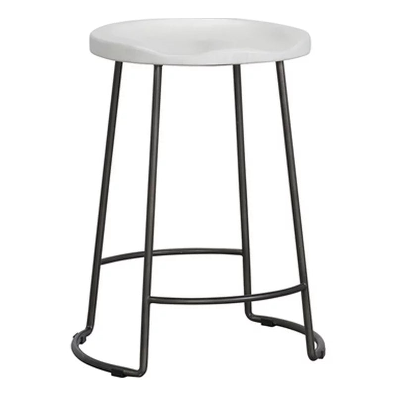 Weathered White Wood Counter Stool S80911