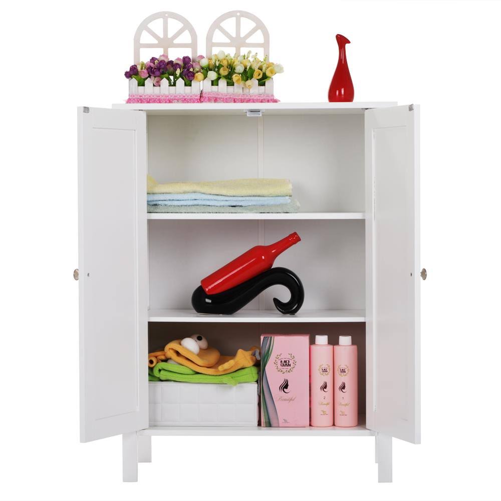White Free Standing Bathroom Floor Cabinet with Adjustable Shelf R59752