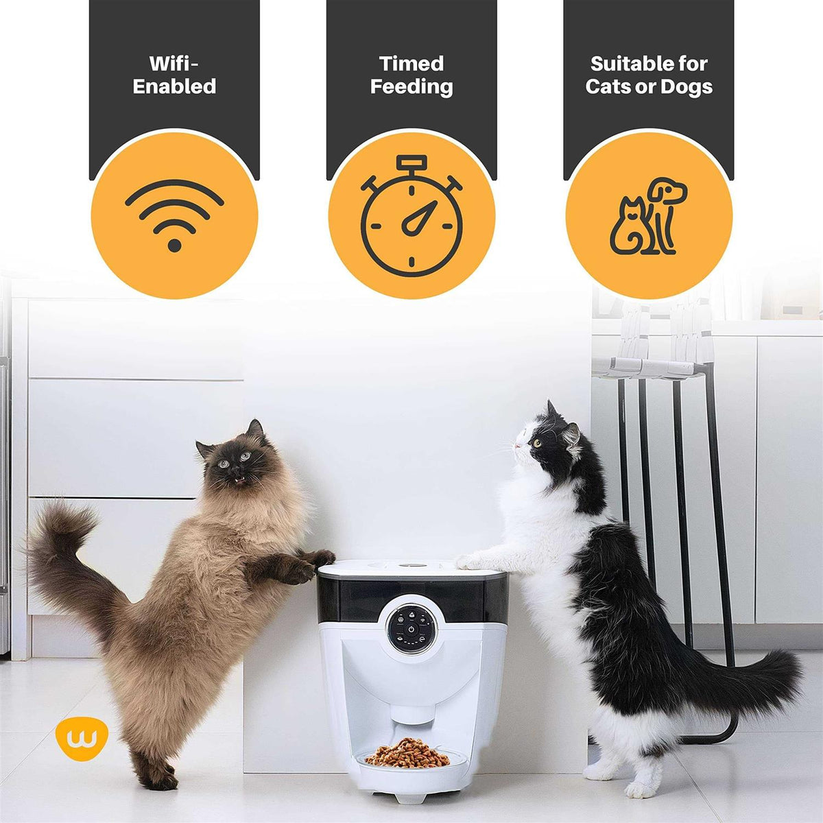 Wi-fi Cat & Dog Auto-Feeder with Hopper & Backup Battery D4632