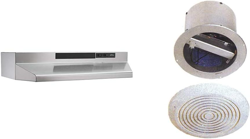 Black 24-Inch Two-Speed Convertible Range Hood Insert with Light T165296