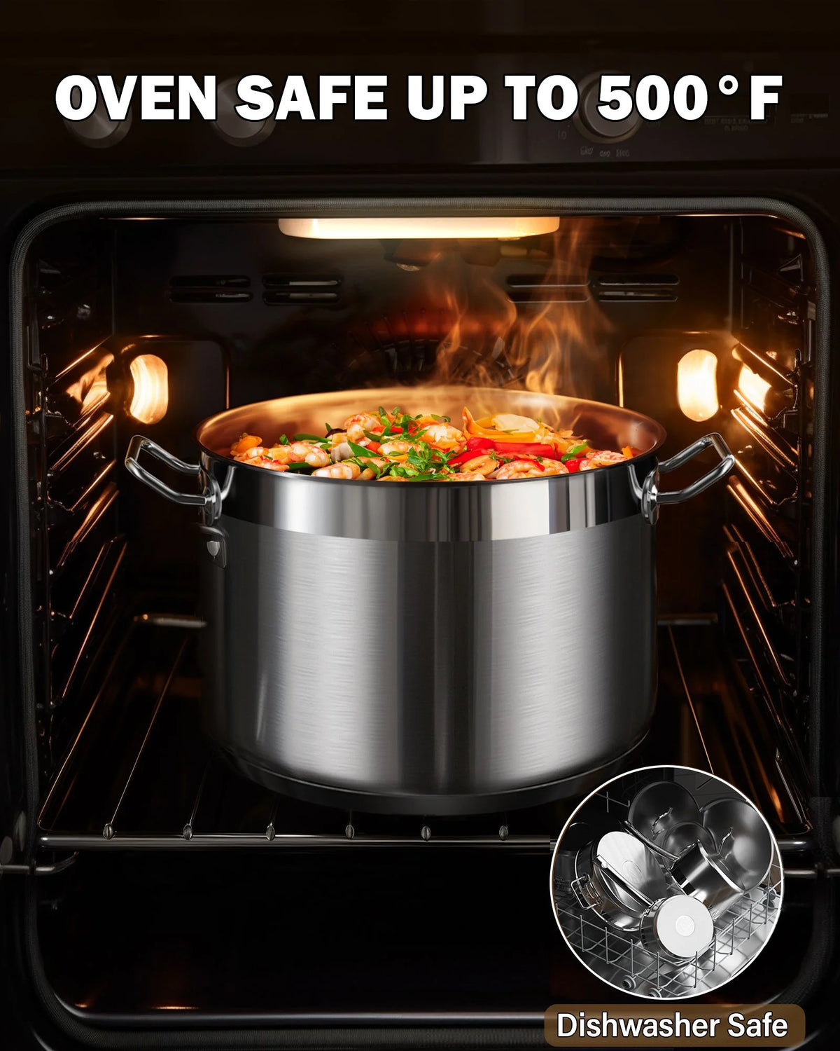 8 Quart Stainless Steel Stock Pot with Lid Y444