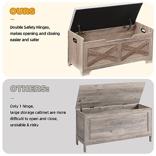 Storage Chest with Safety Hinge Wooden Shoe Bench F1032