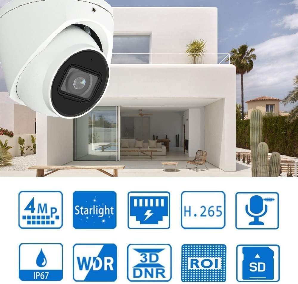 4MP PoE IP Dome Camera with 98ft IR Night Vision P417087