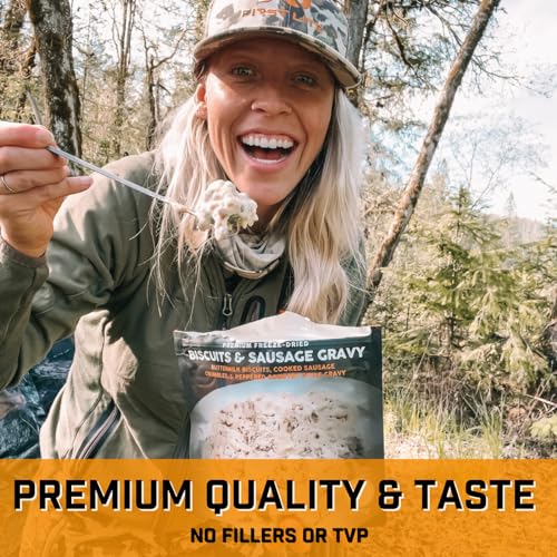 Freeze Dried Biscuits and Gravy Camping Food, 2 Serving Pouch W672
