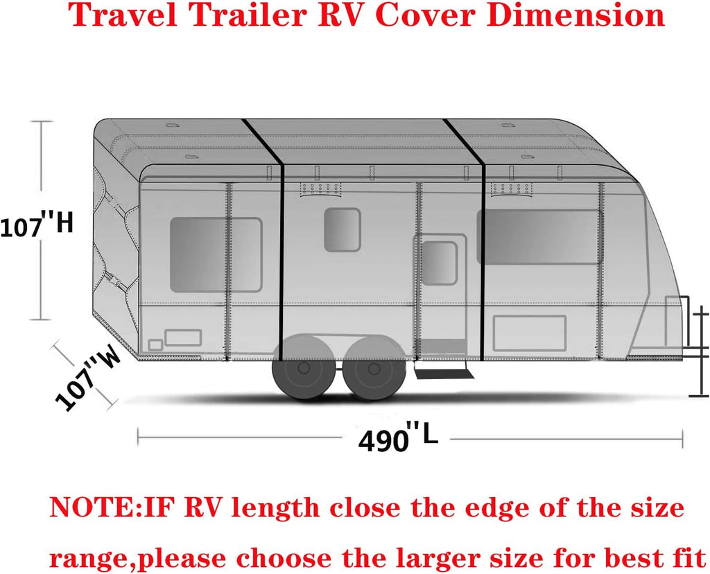 Waterproof Windproof 420D Heavy Duty Polyester Oxford RV Trailer Cover O4964