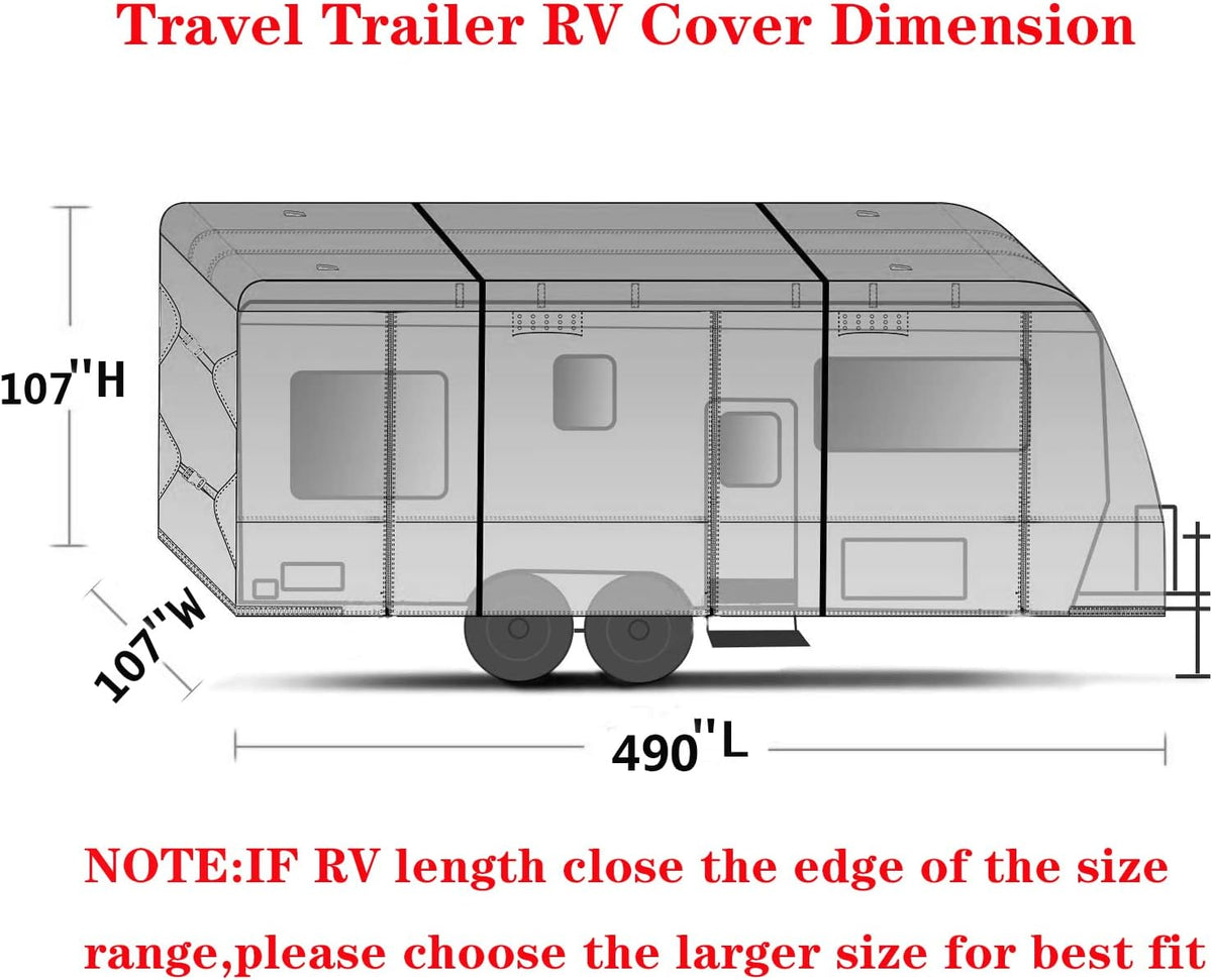Waterproof Windproof 420D Heavy Duty Polyester Oxford RV Trailer Cover O4964