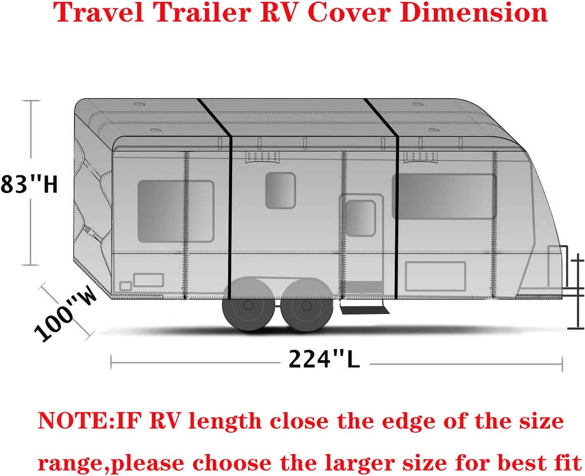 Waterproof Windproof 420D Heavy Duty Polyester Oxford RV Trailer Cover O4964