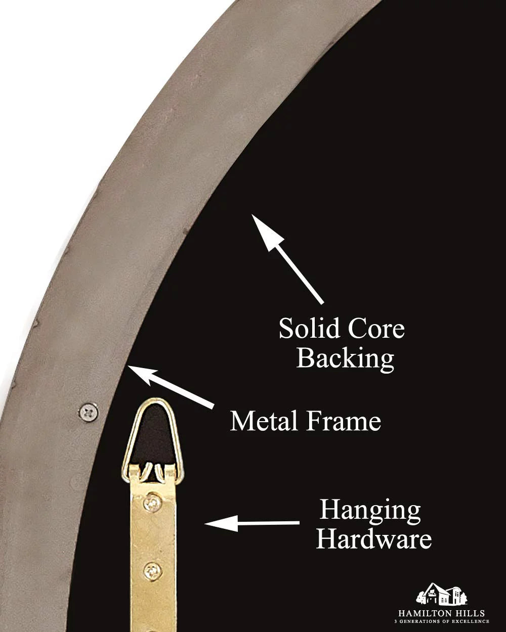 24" Gold Round Metal Frame Mirror A561298