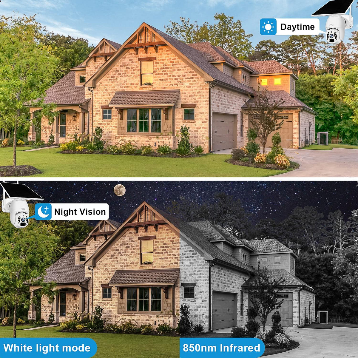 3 MP Wireless Pan & Tilt Security Camera with Motion Detection, 2-Way Audio, Color Night Vision, IP67 Waterproof K4927