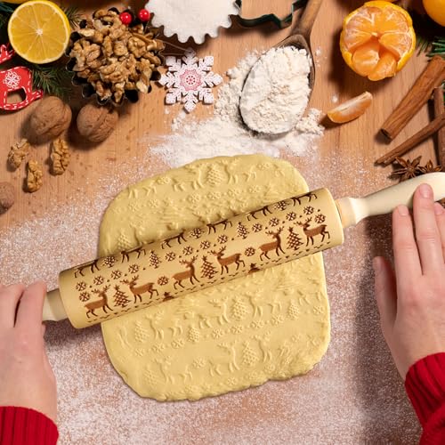 Embossed Wooden Rolling Pin P45354