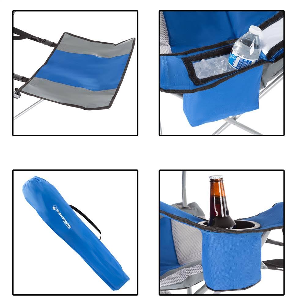 Blue Camp Chair with Footrest L721