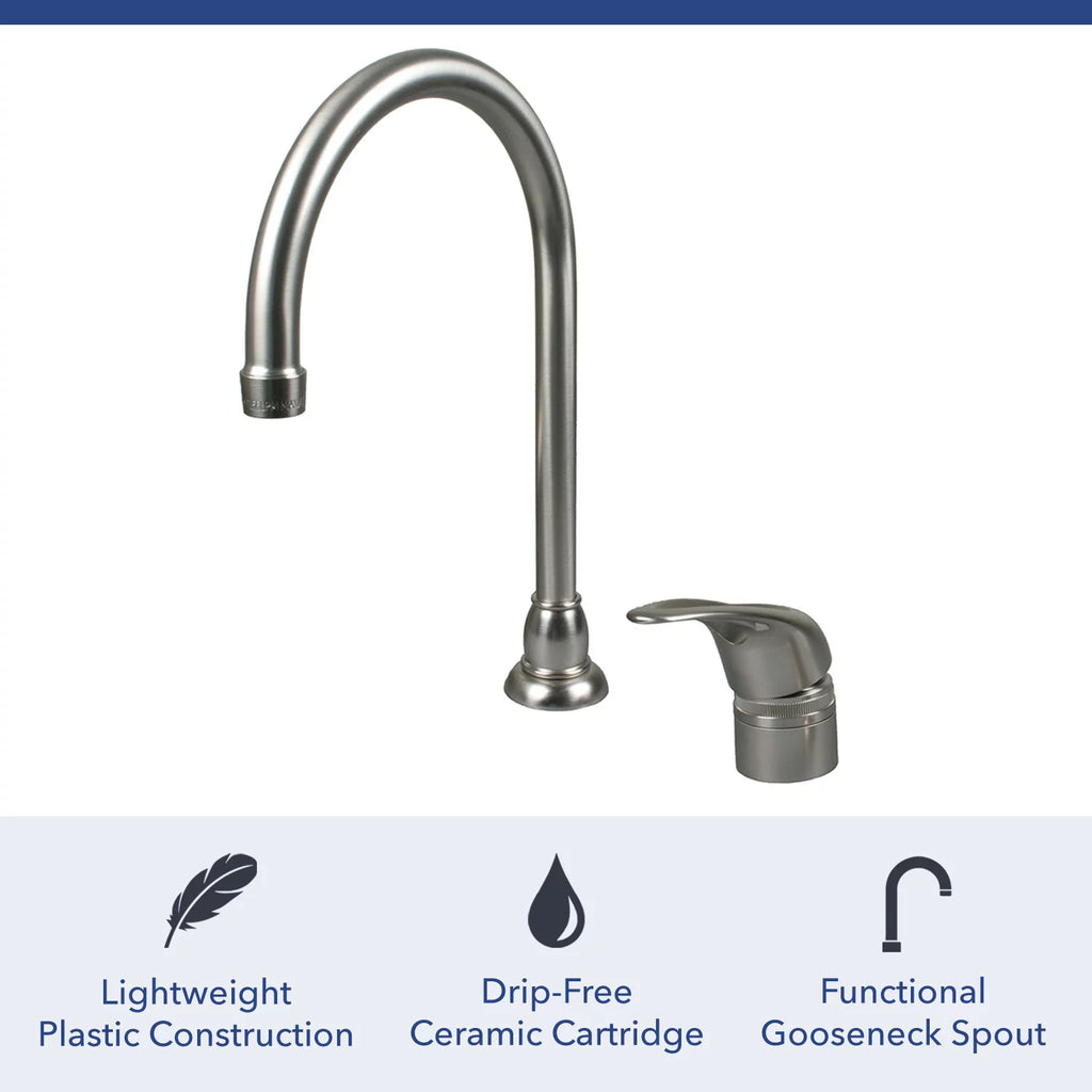 High Arc Gooseneck Kitchen Faucet with Single Lever Side Handle Z649404