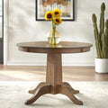Brown Round MDF Pedestal Dining Table D114