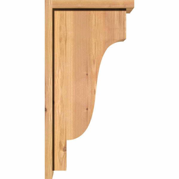 7 1/2x22W x 12x22D x 24x22H Western Red Cedar Corbel with Backplate C78004