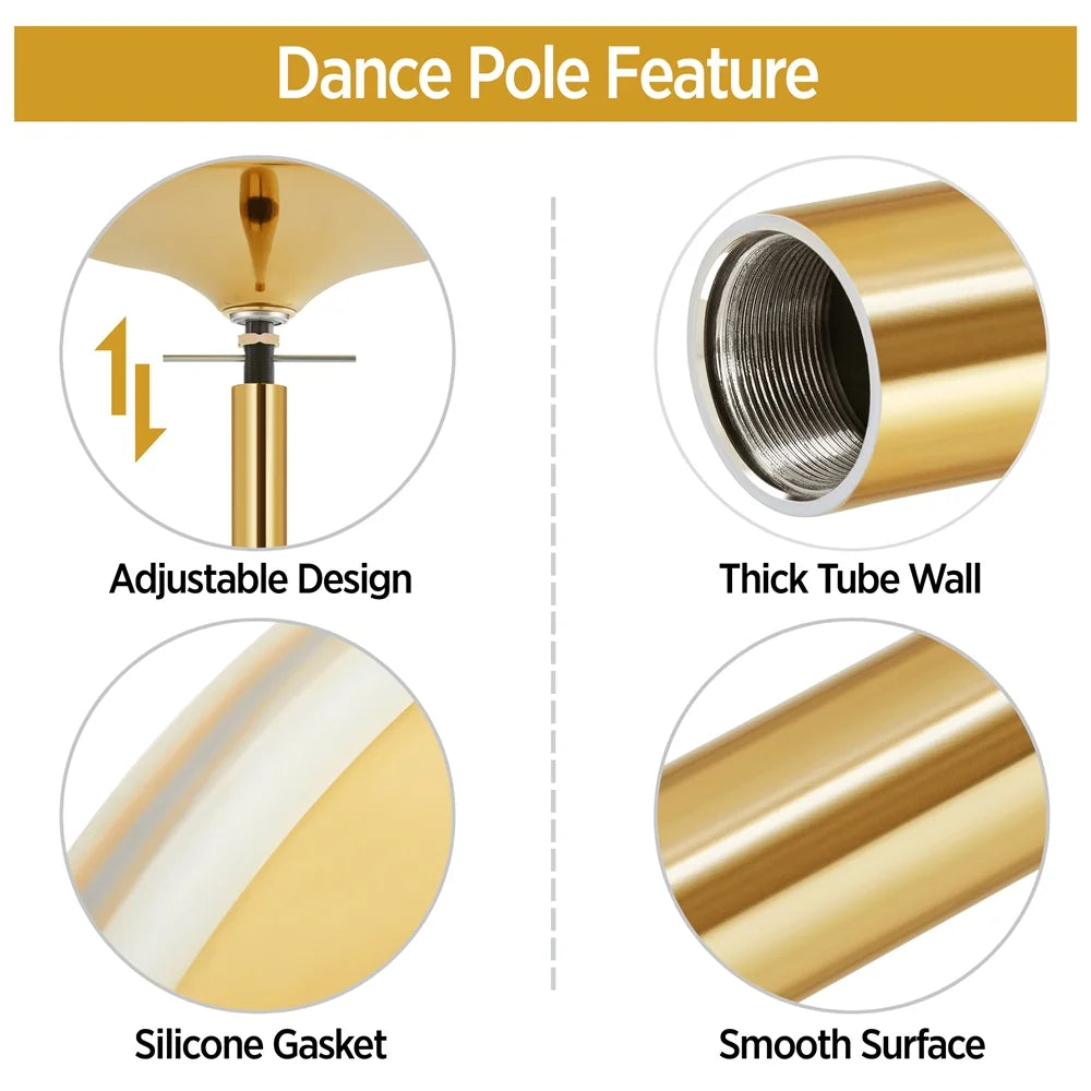 Gold Spinning Dance Pole with Adjustable Height P241929