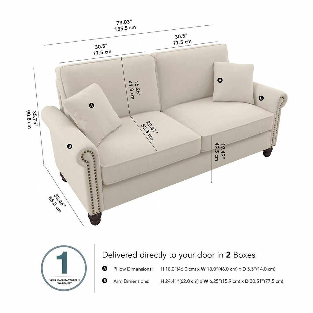 Cream Herringbone Fabric Sofa U967694