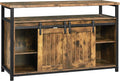 Farmhouse Cabinet with Sliding Barn Doors and Adjustable Shelves P989474