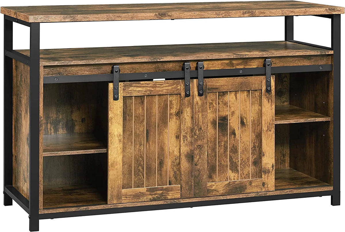 Farmhouse Cabinet with Sliding Barn Doors and Adjustable Shelves P989474