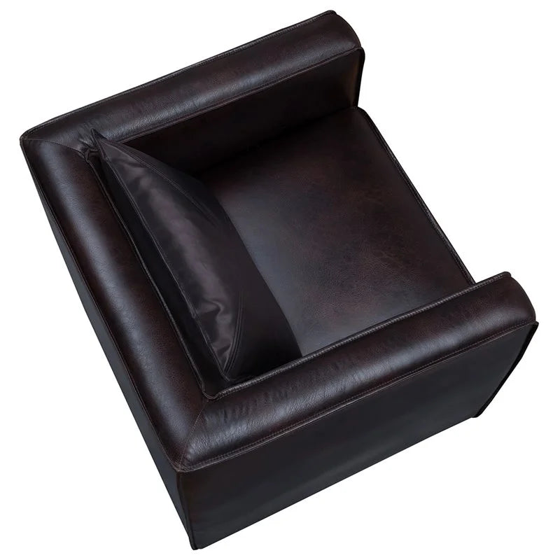 Brown Vinyl Upholstered Accent Chair with Arm Rests G6533