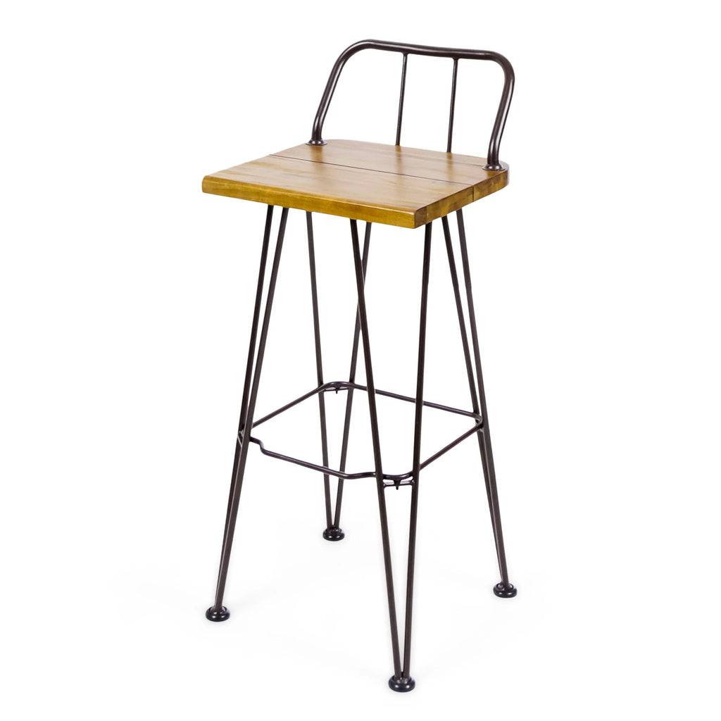 Acacia Wood Bar Set with Iron Frame L519765