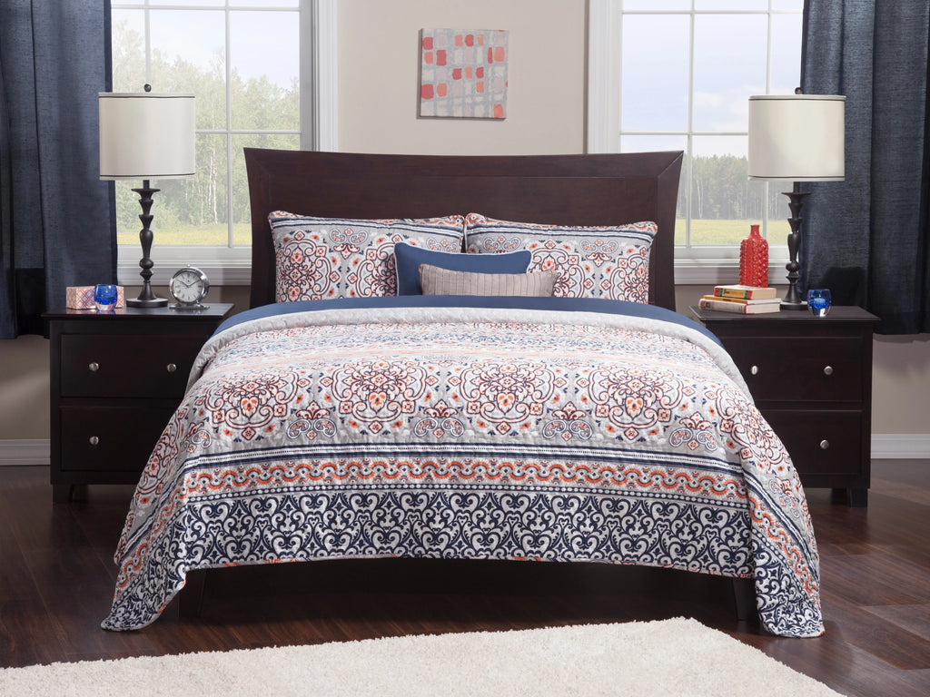 Full Low Profile Wood Platform Bed Frame with Panel Headboard C827638