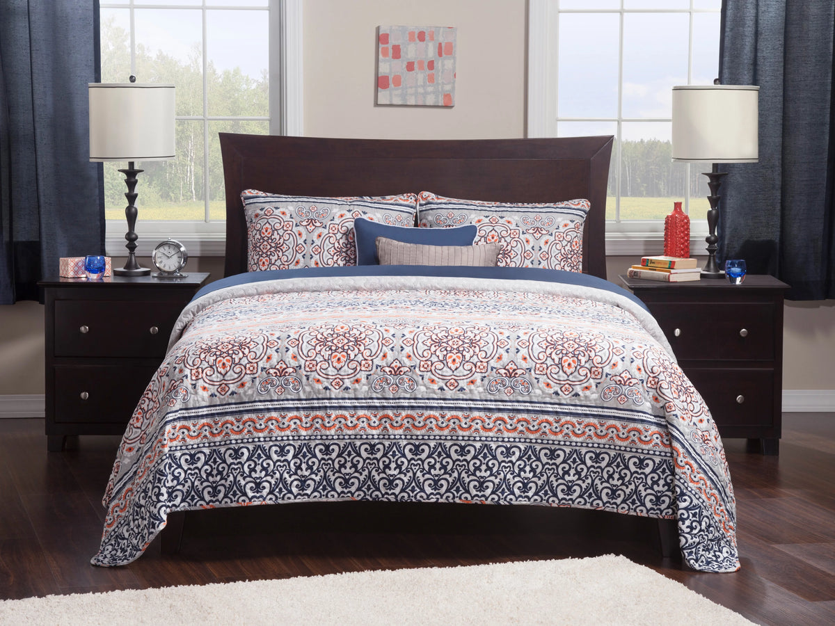 Full Low Profile Wood Platform Bed Frame with Panel Headboard C827638