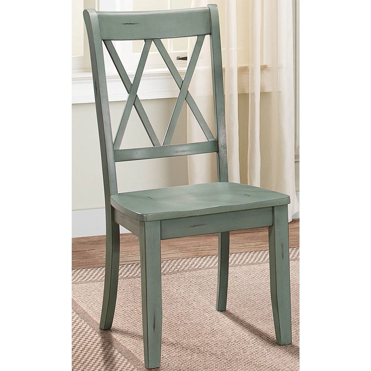 Teal Blue Set of 2 Side Chair T21021