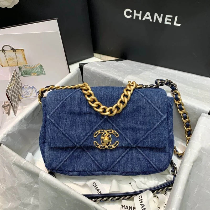 Denim Flap Bag L662