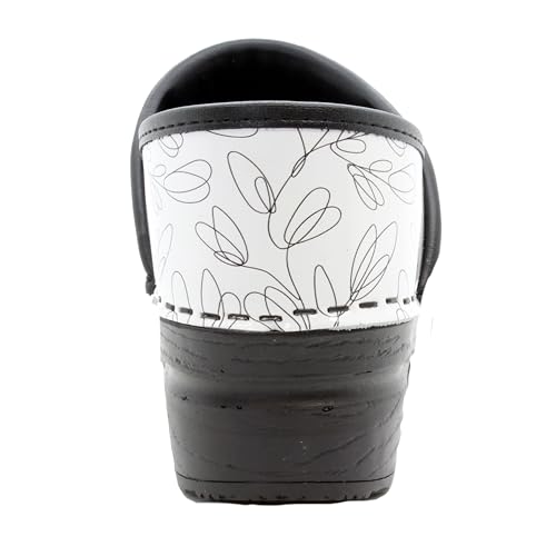 Printed Leather Clogs P5748
