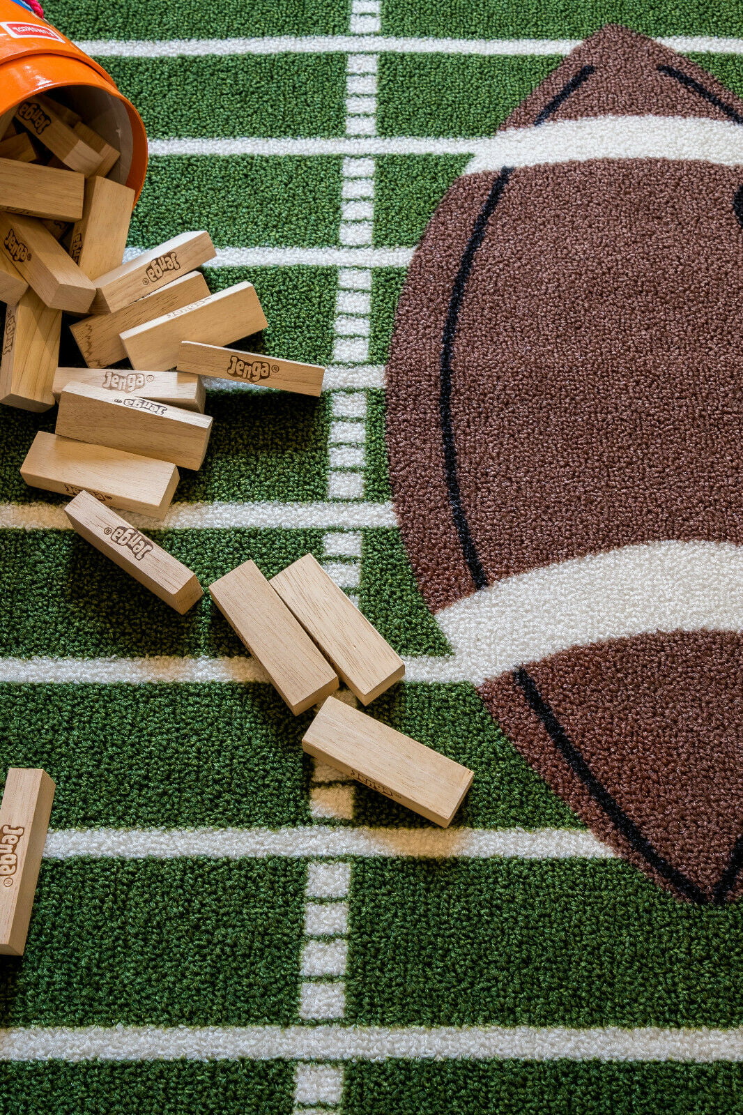 Green Corner Football Play Area Rug I646