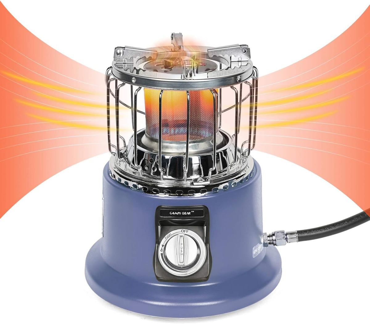 18,000 BTU 2 in 1 Portable Propane Heater & Stove with Hose and Pot (Orange) Q68574