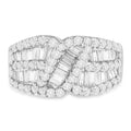 10K White Gold Diamond Knot Band N4465