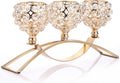 3 Arms Crystal Candle Holders Candelabra (Golden) N640027