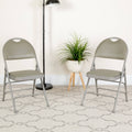 4 Pack Extra Large Triple Braced Folding Chair Gray Vinyl U645468