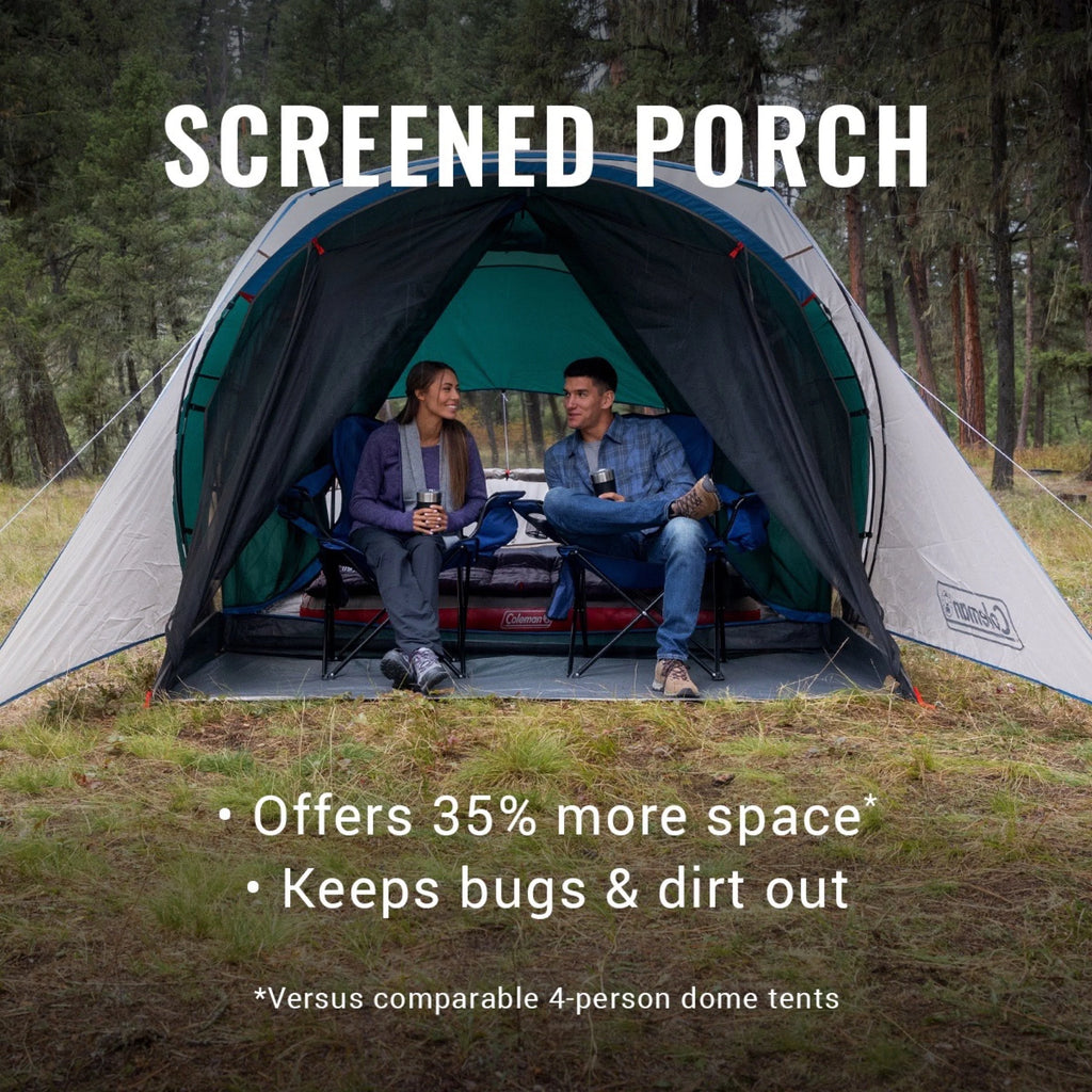 4 Person 2 Room Green Cabin Tent S254183