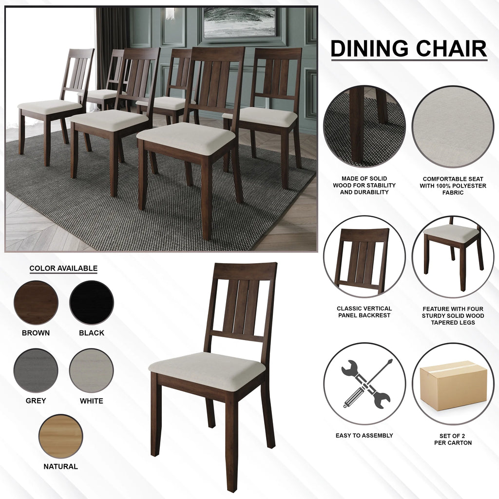 White Wooden Dining Chair Set of 2 V66779