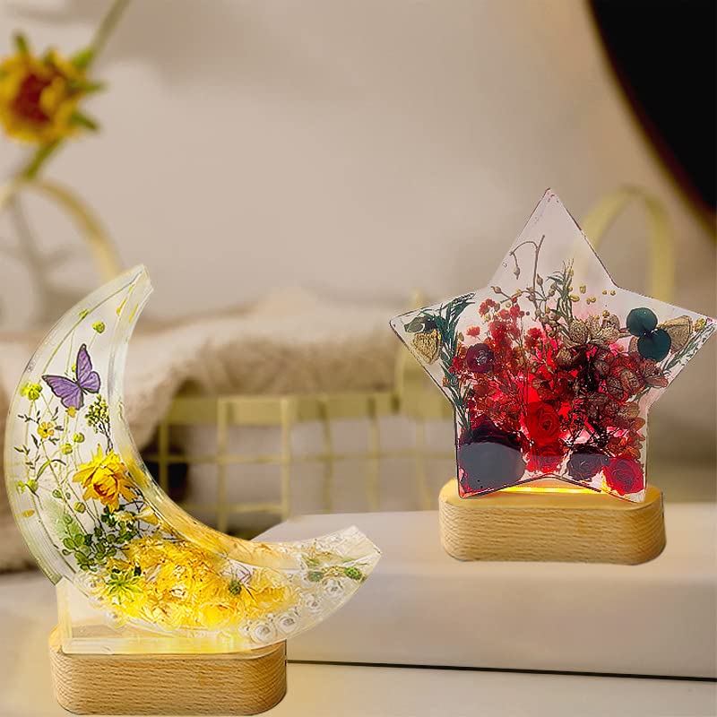 Silicone Molds for Epoxy Resin with Wooden Lighted Base Stand C408