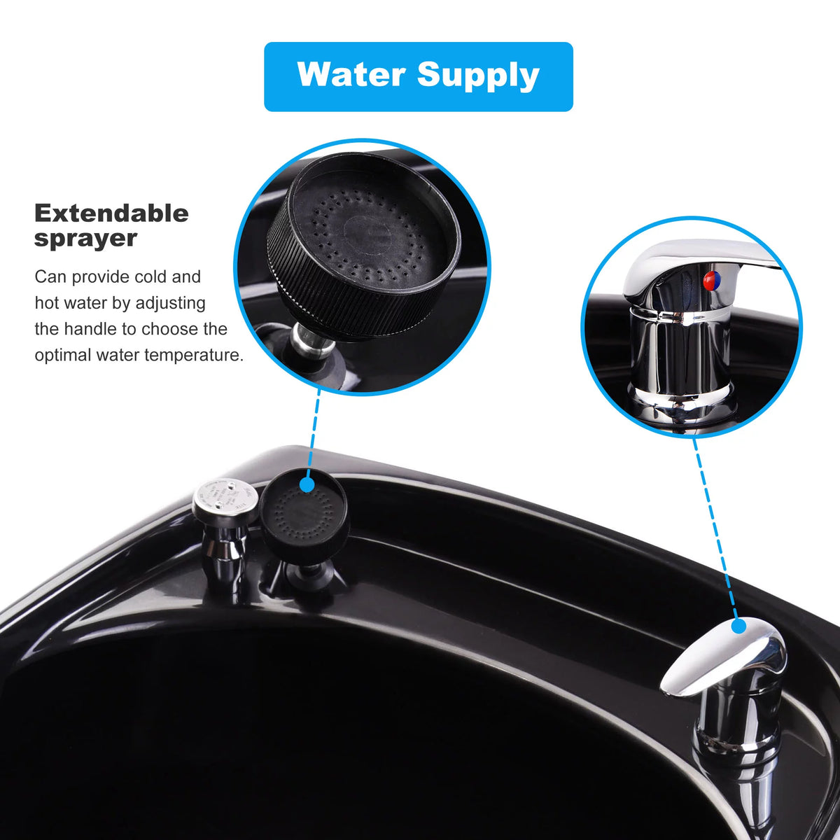 Shampoo Bowl with Vacuum Breaker and Neck Rest Y919731