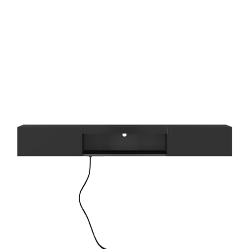 65" Floating TV Stand with LED Lights and Storage I9792