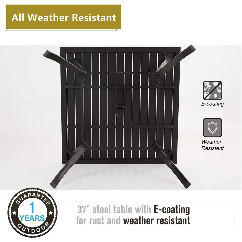 Outdoor Square Dining Table with Steel Frame K614