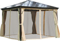 10x10 Polycarbonate Hardtop Gazebo with Curtains and Netting N973799