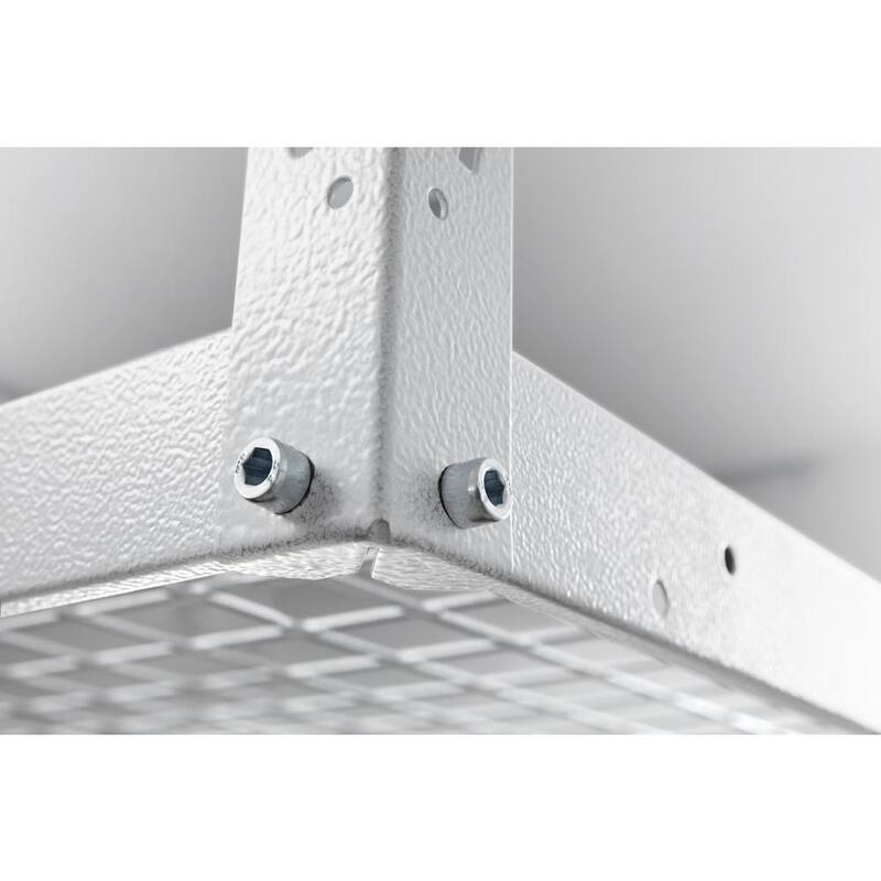 Hammered White Adjustable Height Overhead Garage Storage Rack A8569
