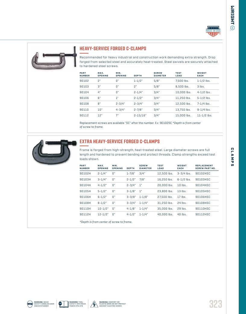 12x22 Heavy Service Forged C-Clamps O647