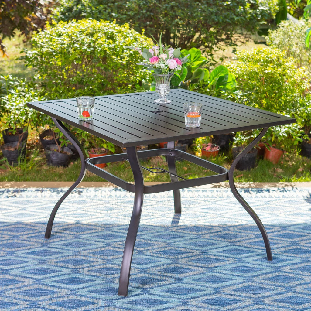 Outdoor Square Dining Table with Steel Frame K614
