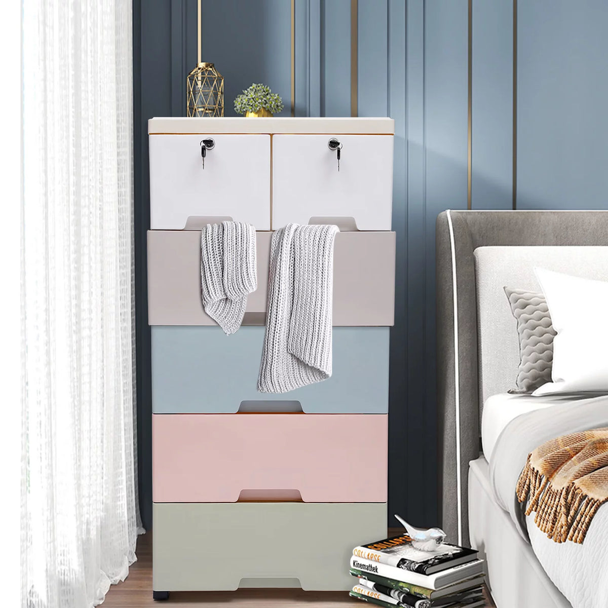 6 Drawer Storage Cabinet with Lock H257581