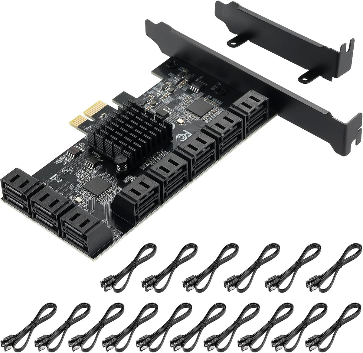 4X PCIE to SATA 3.0 6 Gbps Controller with 8 SATA Cables D4033