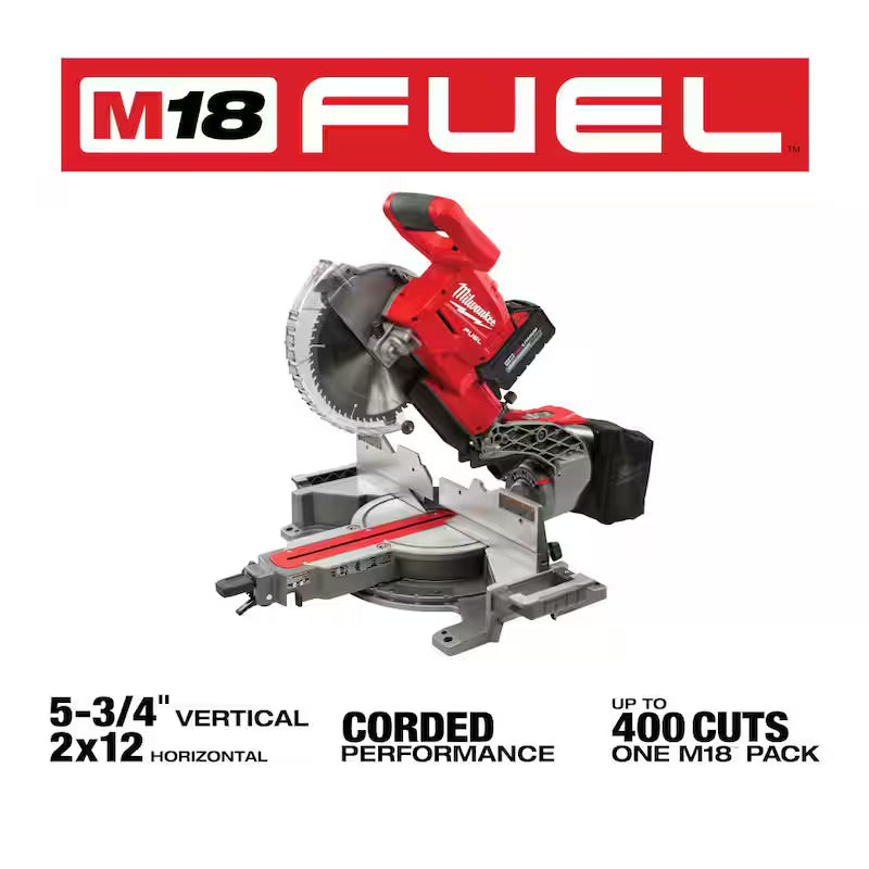 18V Cordless Dual Bevel Sliding Compound Miter Saw Kit with 8.0 Ah Battery H150232