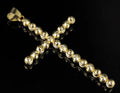 10K Yellow Gold Beaded Cross Pendant Charm I544882